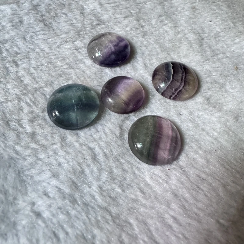 Wholesale 2pcs Natural Rainbow Fluorite 18mm 20mm Round Cabochons gemstone pendant jewelry Necklace accessory