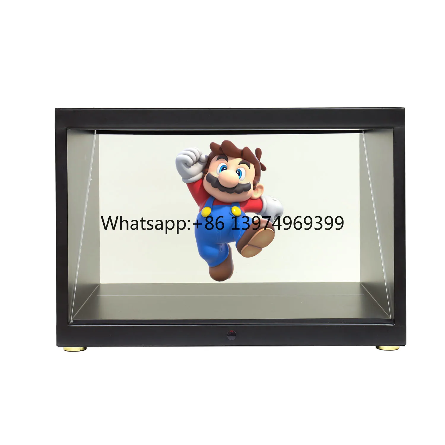 180 Degree 22 Inch 16:9 3D Holographic Showcase with Tempered Hologram Glass for Jewelry Exhibition (Flight Case)