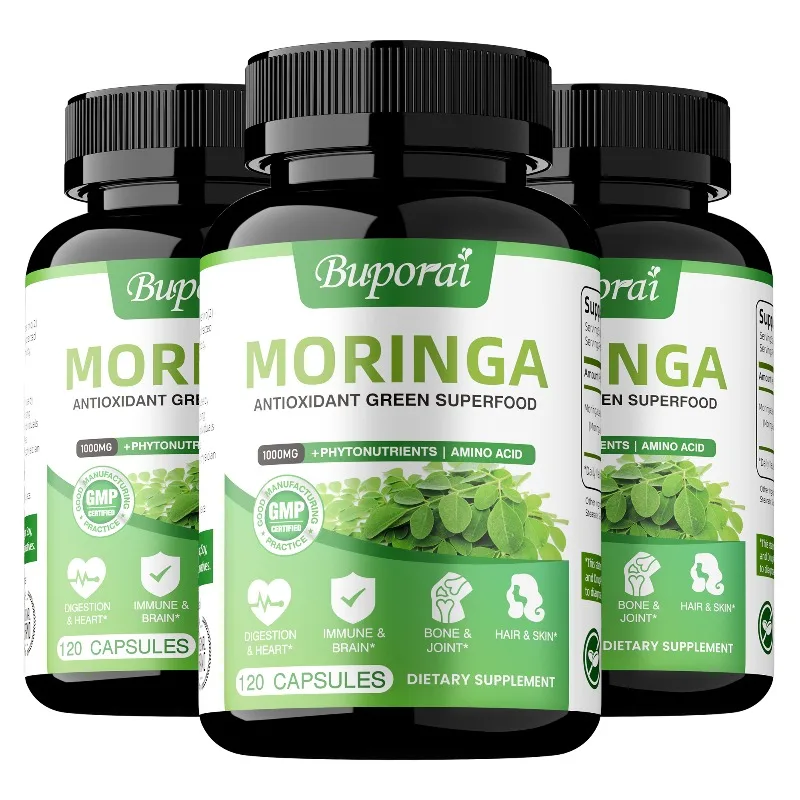 

Капсулы Моринга — помогает поддерживать здоровье сердца и мозга, способствует здоровью пищеварения, повышает энергию, без глютена, без ГМО