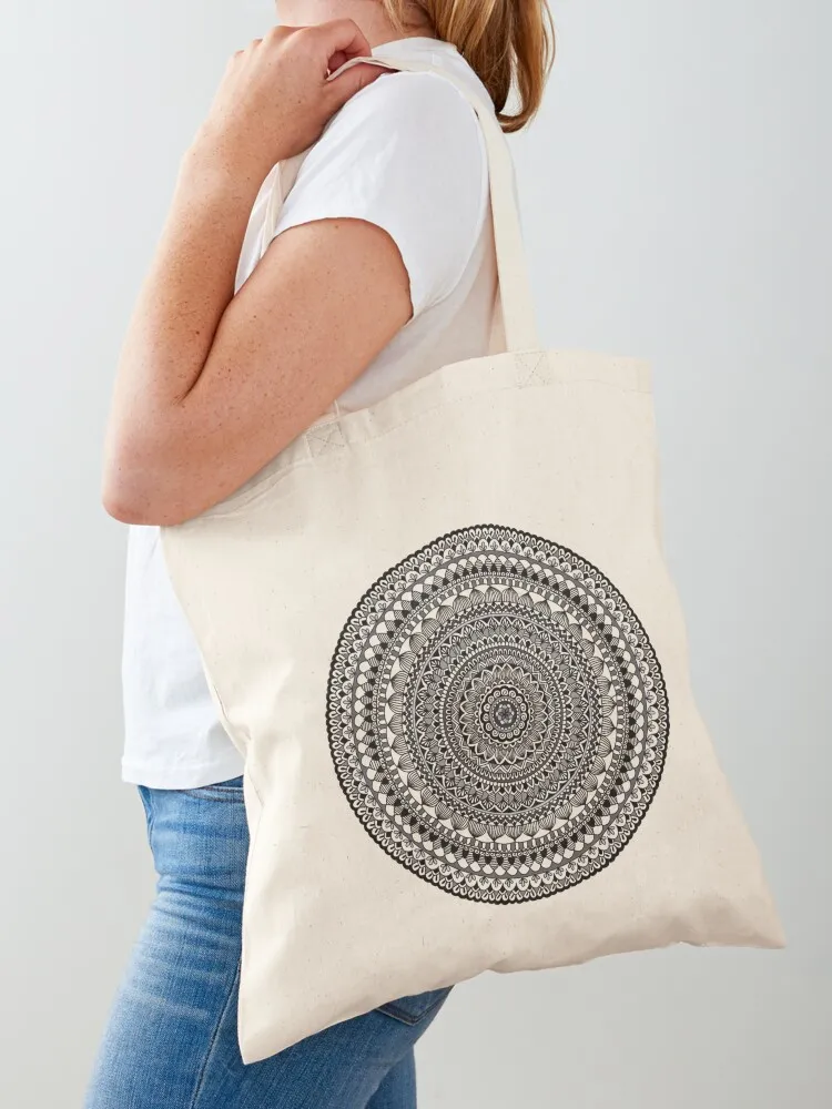 Black Moon Mandala Tote Bag shopping trolley bag sacs de shopping Lady bags