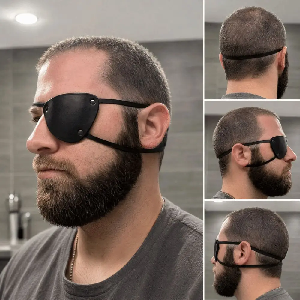 Parches para ojos de pirata de estilo medieval, m&aacute;scara para ojos de cuero de estilo renacentista vintage, accesorios ajustables para disfraces de cosplay, tem&aacute;tica pirata