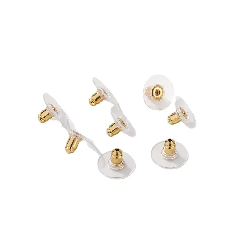(4108)100PCS 11MM Gold Color Siver Color Iron+Plastic Earring Back Diy Jewelry Findings Accessories