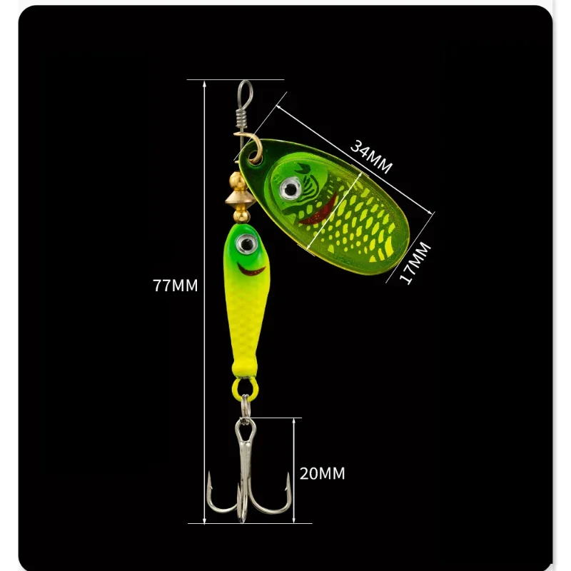 Cebos duros artificiales giratorios de Metal, accesorios giratorios de 9,1g y 7cm con lentejuelas, Señuelos de Pesca, Crap Bass
