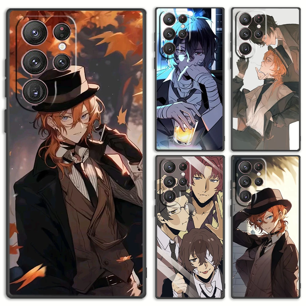 Bungo Stray Dogs Dazai Osamu Phone Case For Samsung S24 S23 S22 S21 S20 FE S10 S10e Ultra Plus Lite Black Soft Cover