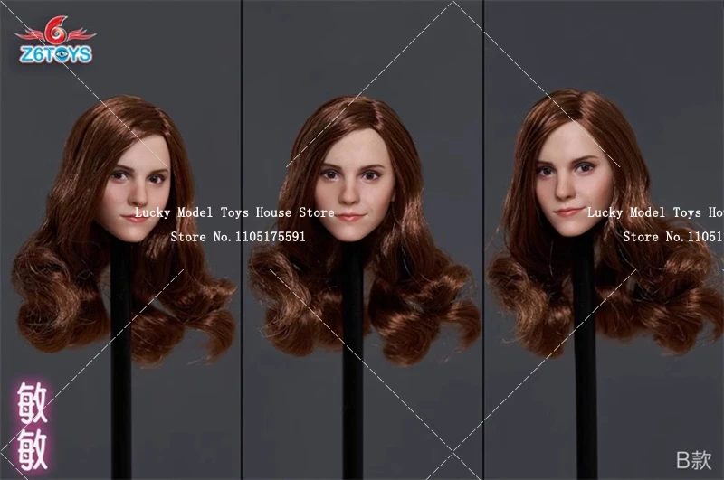 Z6TOYS ZC012 1/6 Female Actor Emma Watson Delicate Head Sculpt Movable Eye Design Model Toys For 12inch Soldier Body Decoation
