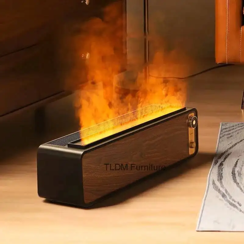 

Зимний увлажнитель воздуха для дома, бесшумный обогреватель для спальни, дизайнерский имитационный камин с эффектом пламени, большой объем, атомизированный эффект пламени