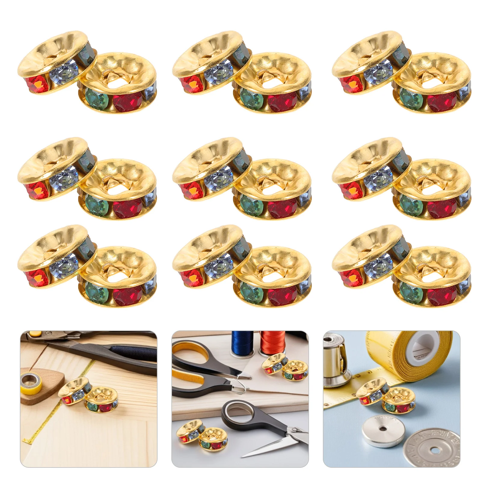 

300 Pcs Beads Spacer Crystal Ab Glass Loose Beading Charms for Bracelets Making