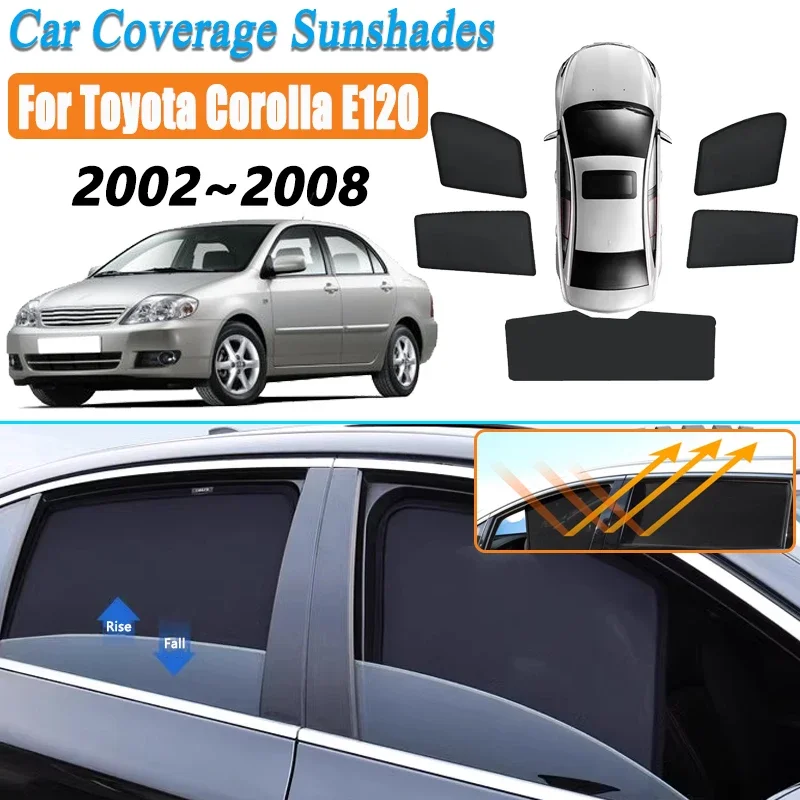 Car Mesh Coverage Sunshade For Toyota Corolla E120 2002 2003~2008 Sunscreen Window Sunshade Cover Magnetic Sun Visor Accessories