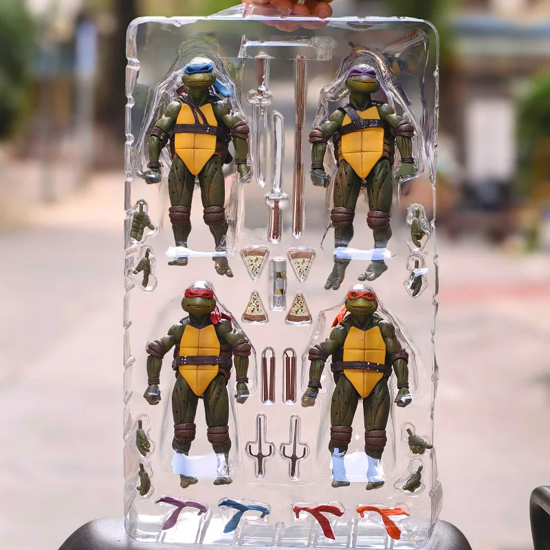 NECA 4 unidades/conjunto Tortugas Ninja mutantes adolescentes Leonardo ‌ Raphael Action Figure Film Edition Filmes Modelo Anime Crianças Para Boneca Brinquedo