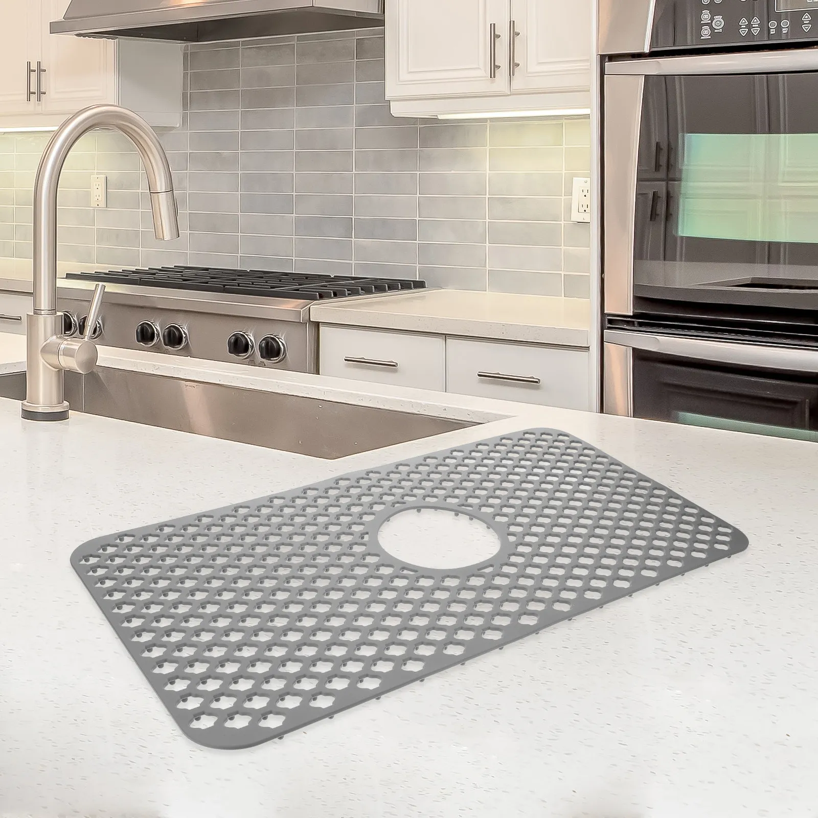 Silicone Sink Mat for Kitchen – Non-Slip Drainage Pad Protector for Fruits, Vegetables, Tableware & Household Use