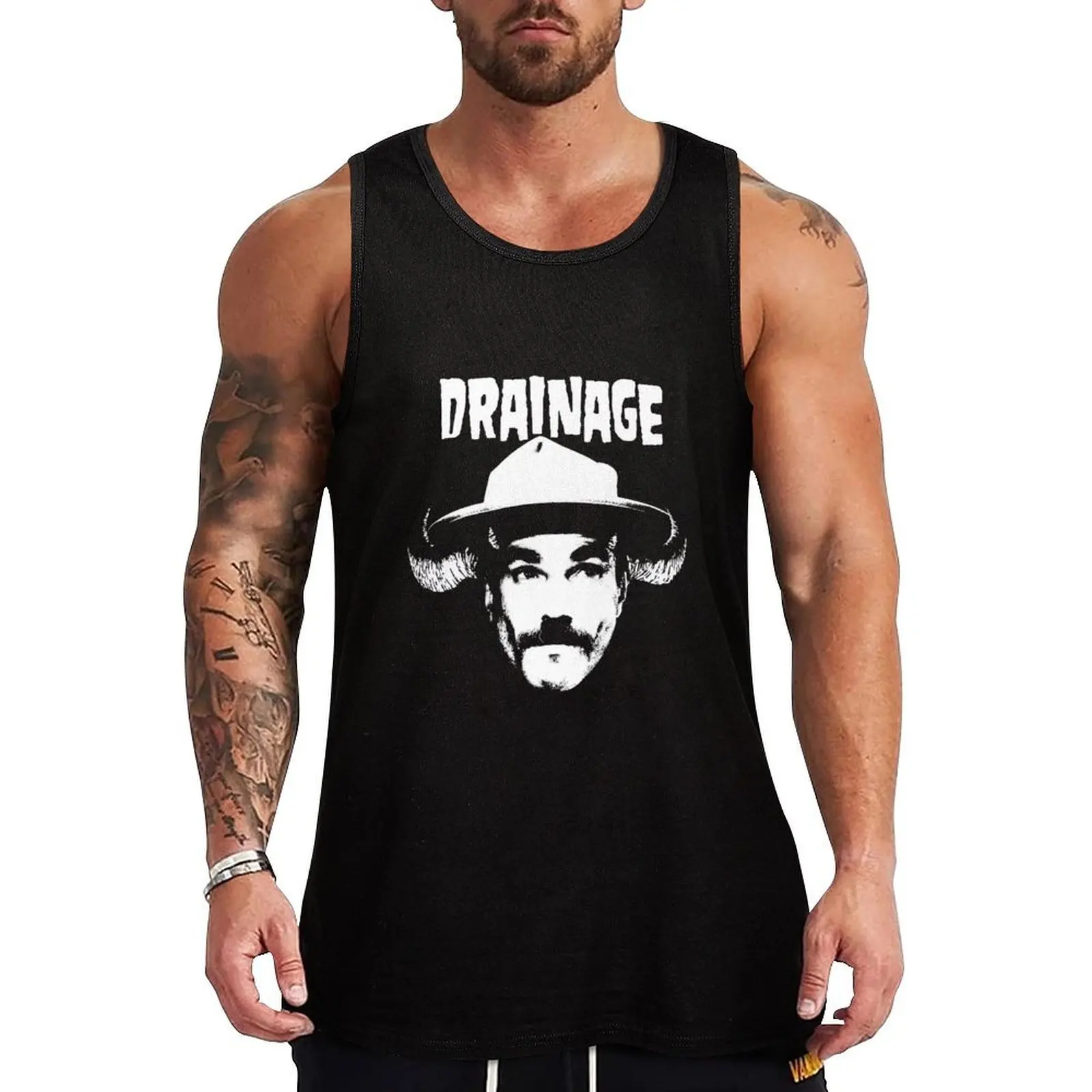 

Drainage Tank Top Men sleeveless tee gym training accessories bodybuilding men clothes