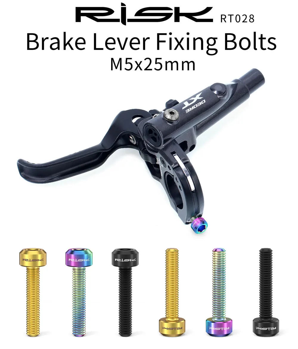 خطر 2 قطعة M5x25mm سبائك التيتانيوم دراجة الفرامل رافعة البراغي مسامير الدراجة الجبلية الموسعة ل XT M8000 مكبح قرصي الدراجات أجزاء