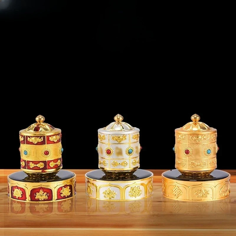 Tibetan Style Auspicious Charging Ornament Diamond Pestle Relief Ornament Alloy Decorations Household Handicraft Figurines