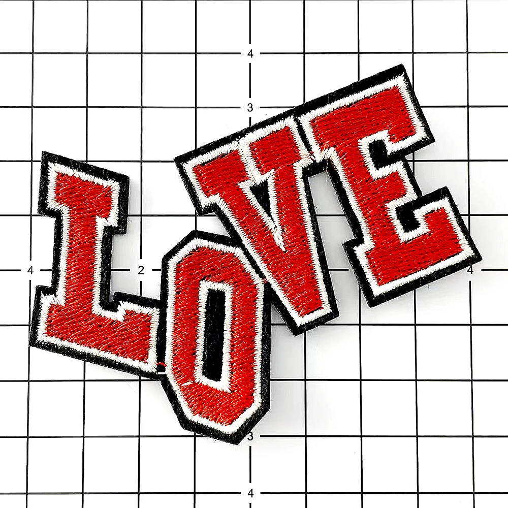 Love Cloth Patch Badge Embroidered Cute Badges Abstract Iron on Kids Patches for Clothes Cover Repair Hole Stickers