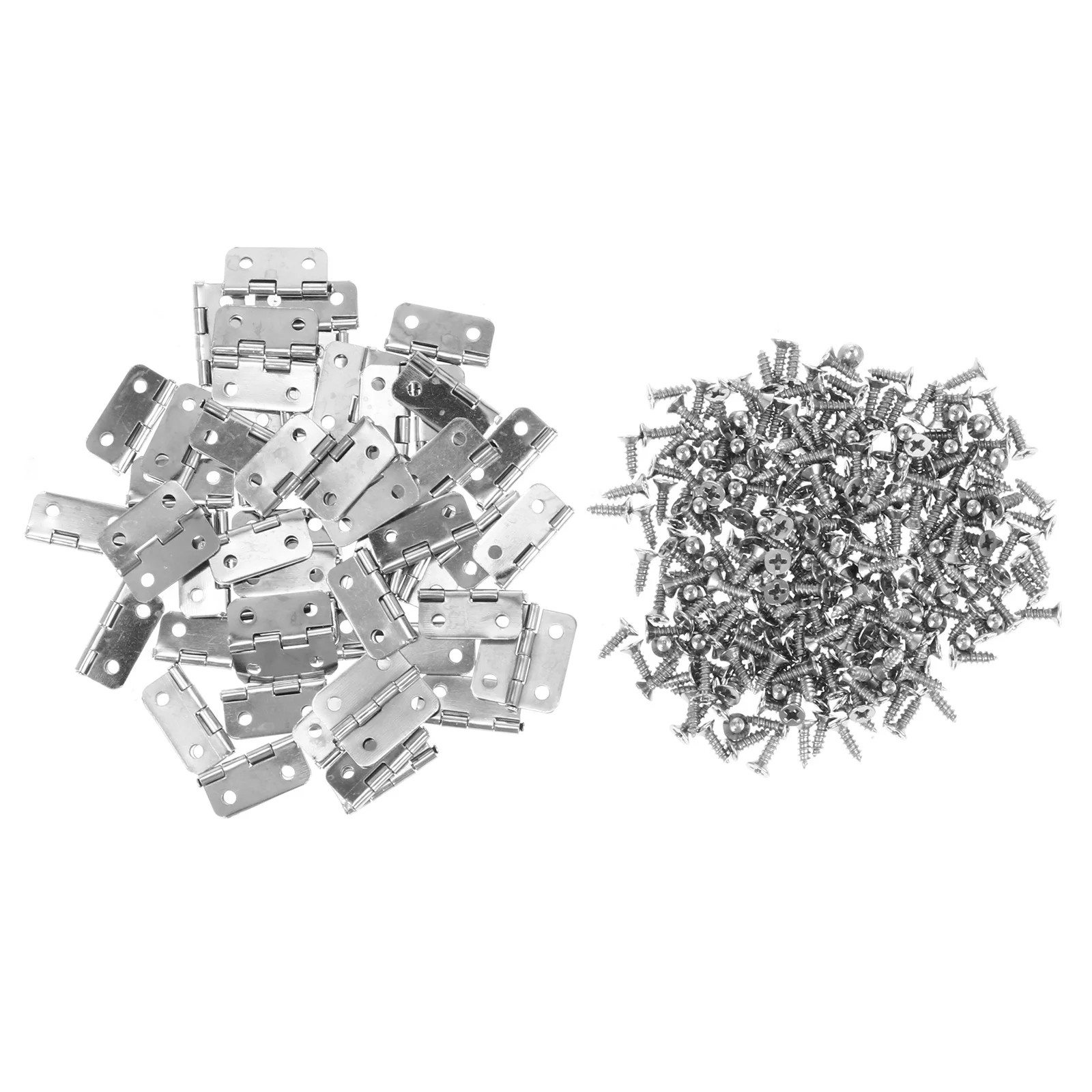 

1Set Silver Hinges Durable for Vintage Wooden Boxes Jewelry Wine Cabinets Replacement Hinge Screws Box Hinges