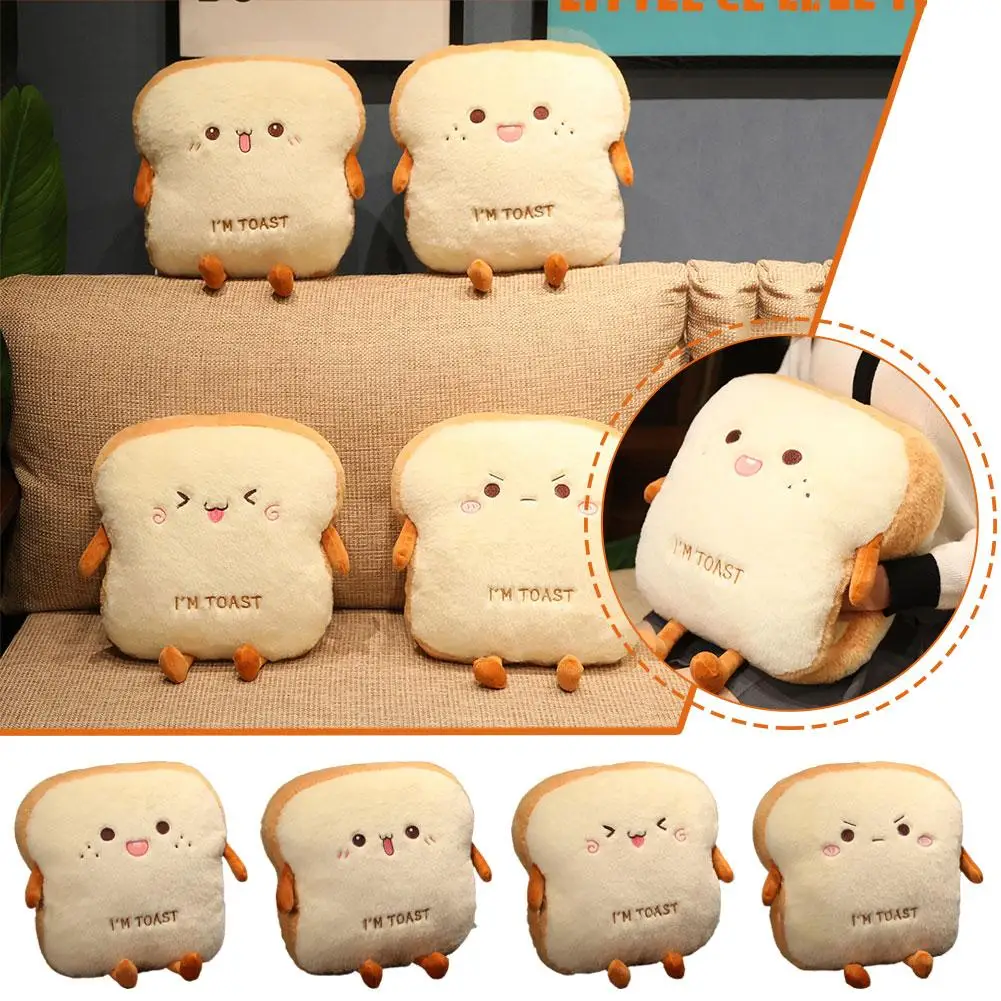 Plush Toast Bread Ow Cute Simulation Food Hot Dog Cushion Soft Decor Home Kids Birthday Gift Toys Warmer Hand X0g5