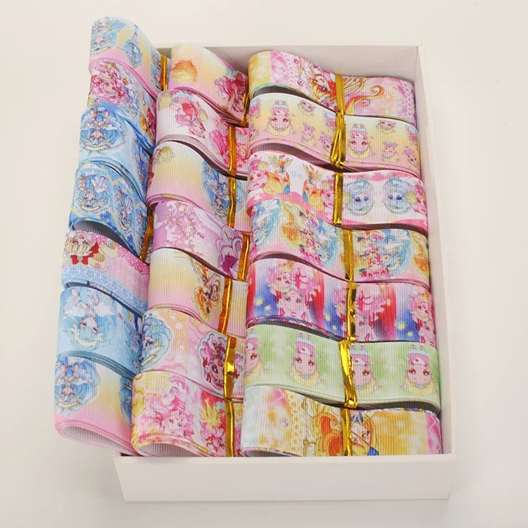 NEW mixed 5/10/20 styles 22/25mm Japanese cartoon cure ange pattern girl ribbon, each 1yard Ribbon Set