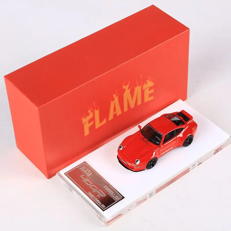 Flamme 1/64 Porsche 911 Gunther Werks 400R Legierung Spielzeug Kraftfahrzeug Druckguss Metallmodell