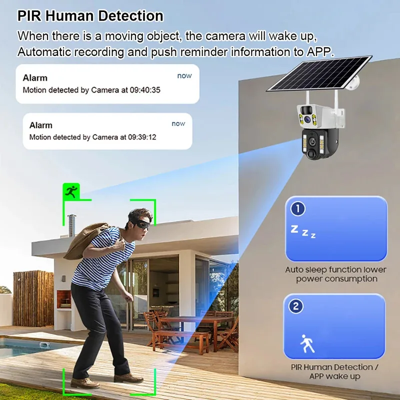 8-мегапиксельная Wi-Fi камера, камеры видеонаблюдения, наружный монитор, домашний PIR-гуманоид, обнаружение безопасности
