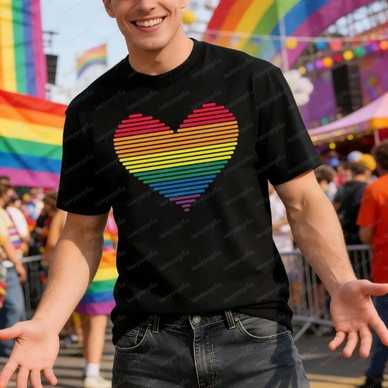 Pride T Shirt for Men LGBT Gay Pride Shirt Rainbow T-Shirt Love Is Love Short Sleeve Tee Tops Festival Vintage Fashion Camisetas