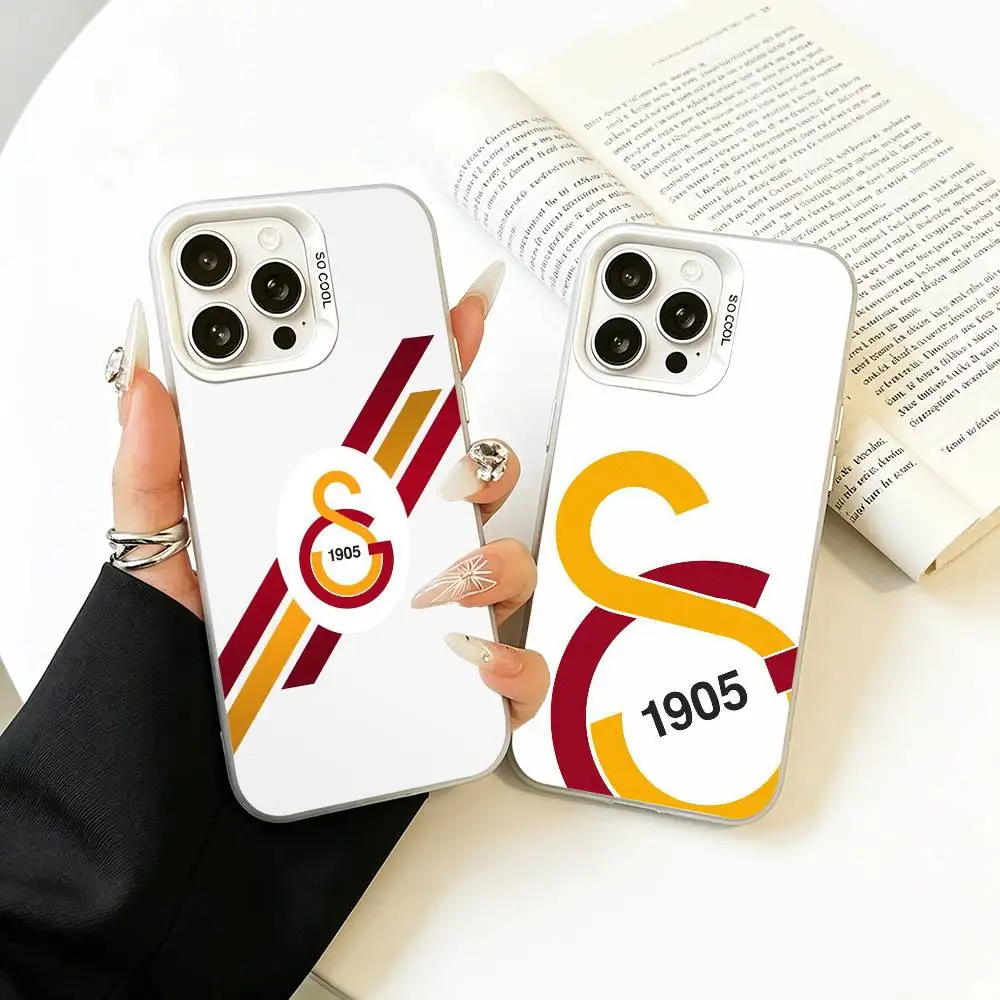 

G-Galatasaray S-SK pattern 1905 Phone Case For iPhone 17,16,15,14,13,12,11 Plus,Pro Max,XS,White Silver phone case