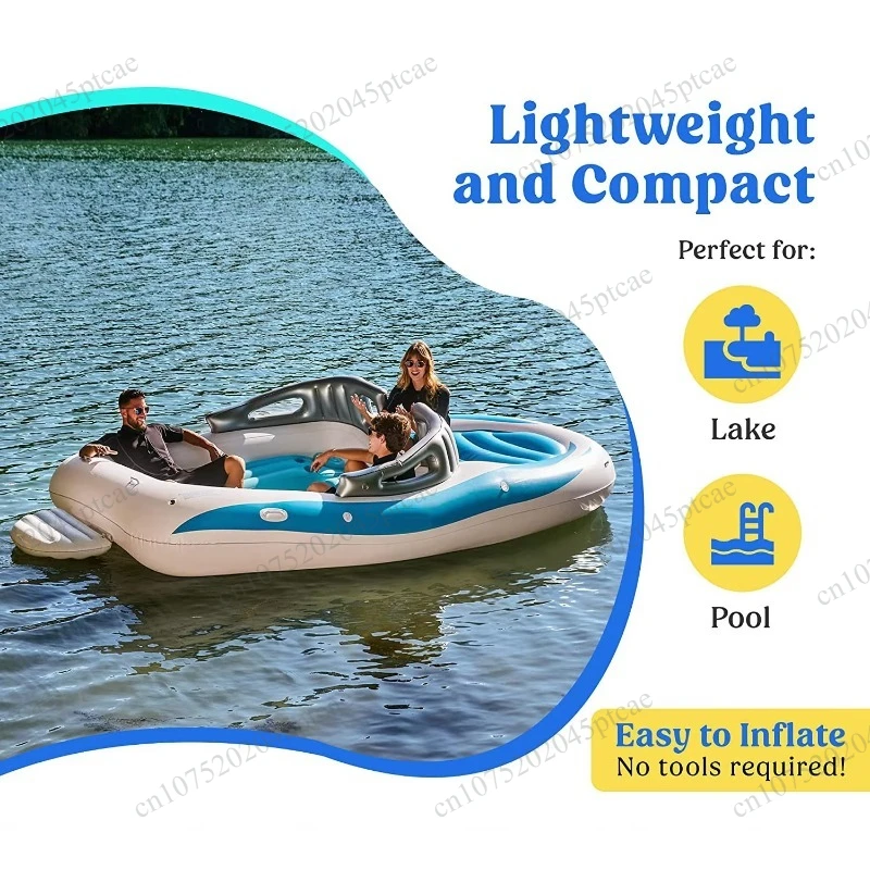 Large drifting raft, air mattress, lake pool, seawater party, thick inflatable floating yacht, multi person floating sofa bed