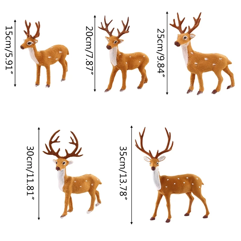 Peluche Renna In Piedi Natale Cervo Sika Natale Alce Bambole Vacanza Renna Figure Realistico Peluche Cervo Modello Dropsale