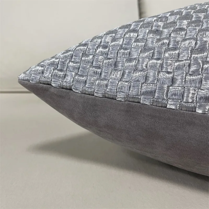Lurex Embroidery Decorative Cushion Case High Quality Gold Silver Pillow Cover