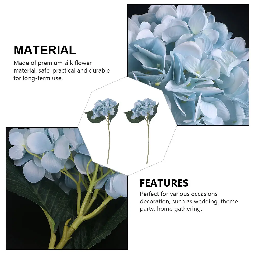 

2 Pcs Decorations Artificial Hydrangea Wedding Bouquet Household Flower Adornment Decorative