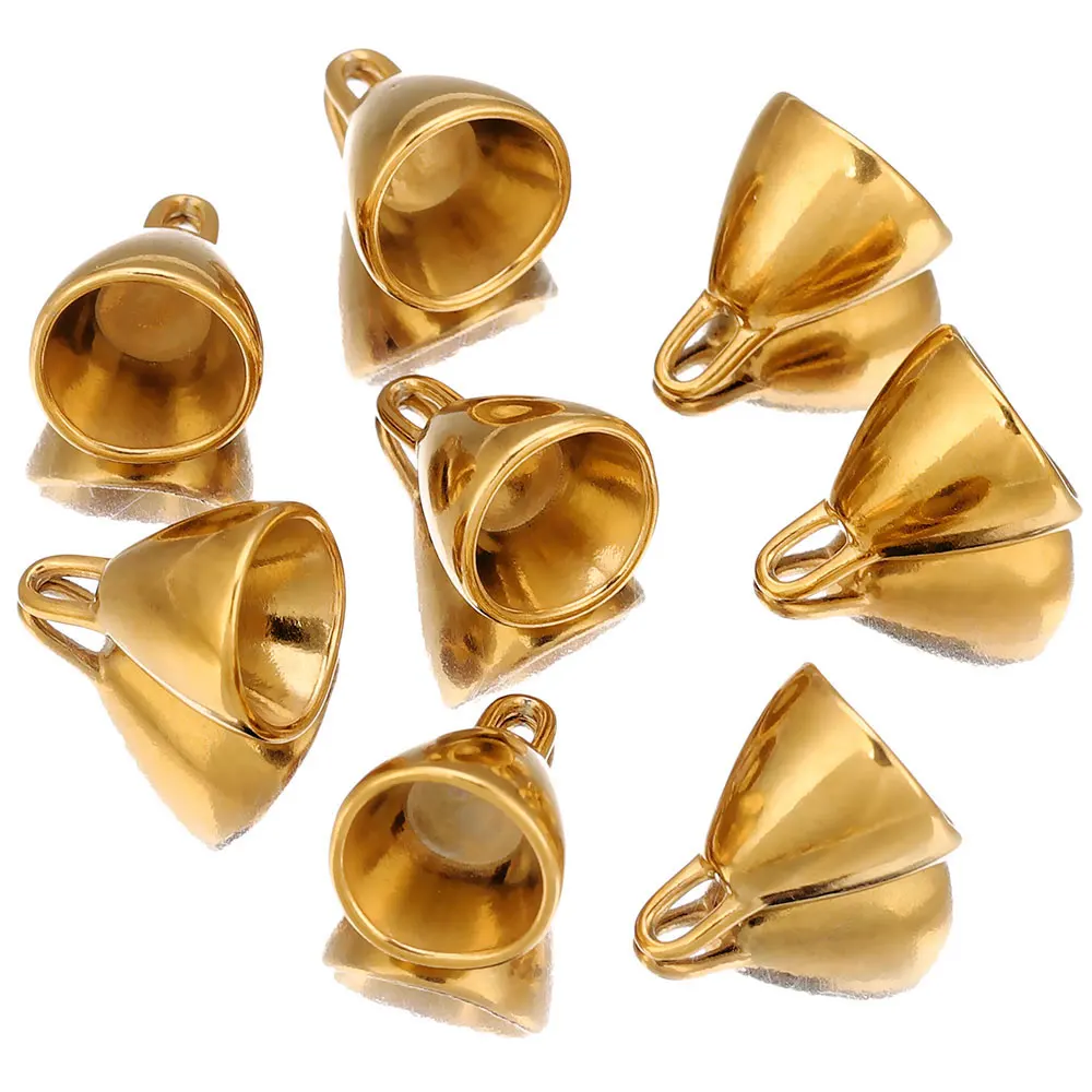 

5 шт. золотые конусы, колпачки для шнура с кисточками, наконечники для бусин, разъемы, серьги для изготовления ювелирных изделий, аксессуары для самостоятельного изготовления, фурнитура, оптовая продажа