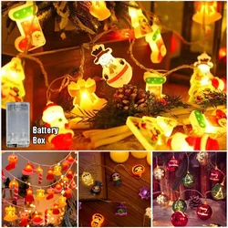 Guirxiété Lumineuse de Noël à 10 LED, Globe Multicolore à Piles de 1.5m, Décorations de Chambre Helloween