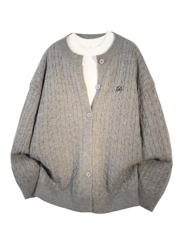 

Мужской вязаный кардиган-свитер осенний, модный, брендовый, с круглым вырезом, повседневный, трикотажная верхняя одежда, на пуговицах, обеспечивает тепло