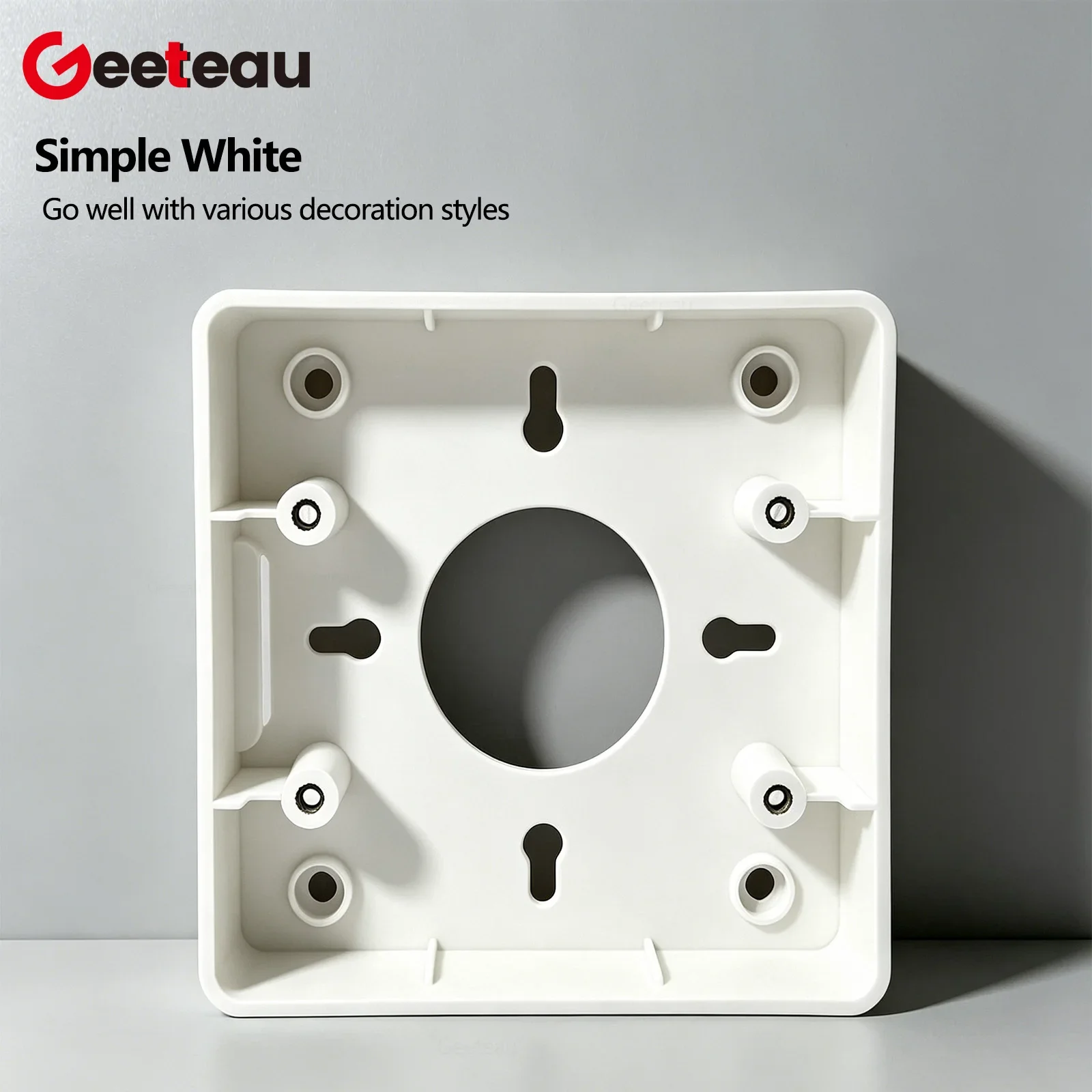 Geeteau Universal Standard Switch Socket 120x115mm Concealed Box 32mm Depth 85mm Screw Spacing Fit Plastic Concrete Wall