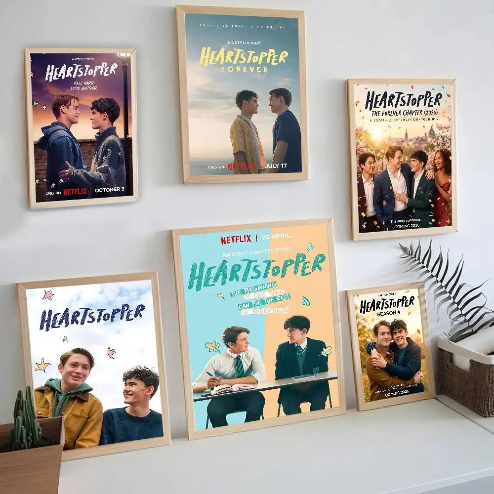TV Series H-Heartstoppers Love Cute Whitepaper Poster HD Quality Poster Wall Art Painting Study Room Wall Decor