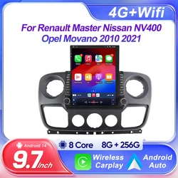9.7 inch For Renault Master Nissan NV400 Opel Movano 2010 2021 For Style Car Radio Video Audio Multiemedia Player No 2din