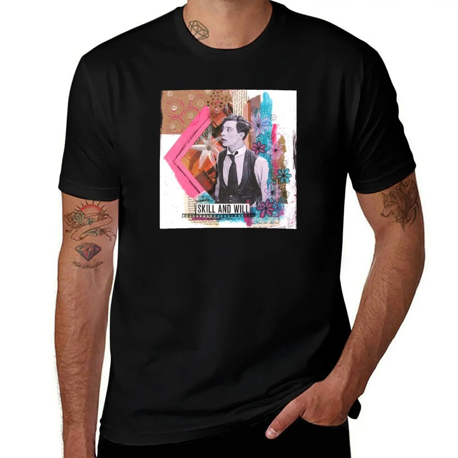 

Buster Keaton Skill T-Shirt t shirt man plain t shirts with prints t shirt men 100% cotton luxury brand T-shirt