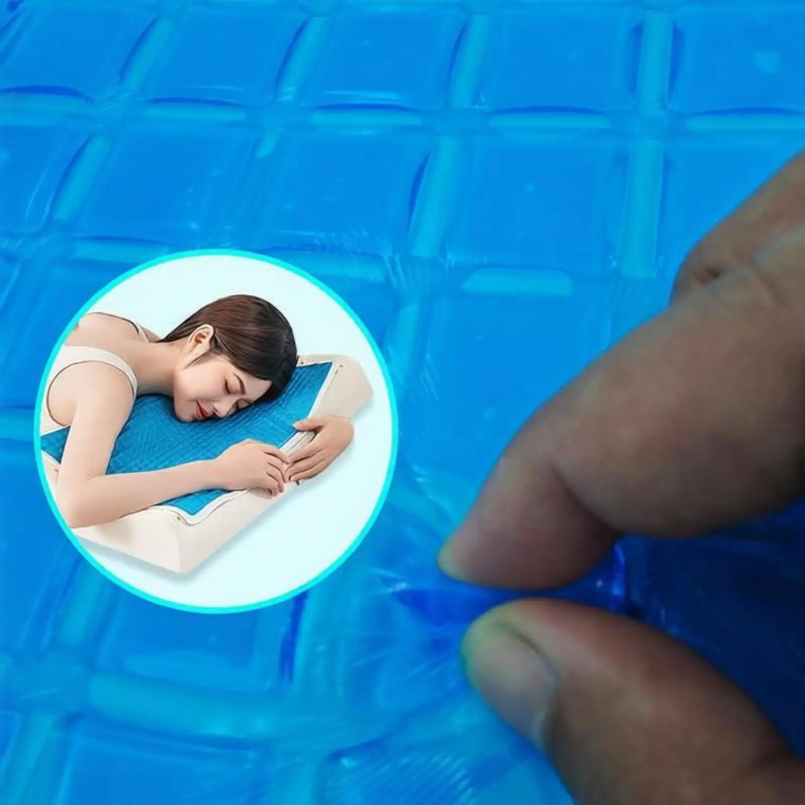 Foldable Cooling Gel Pillow Mat Heat Dispersing Soft Reusable Cushion for Sleeping Pillow Cover Use
