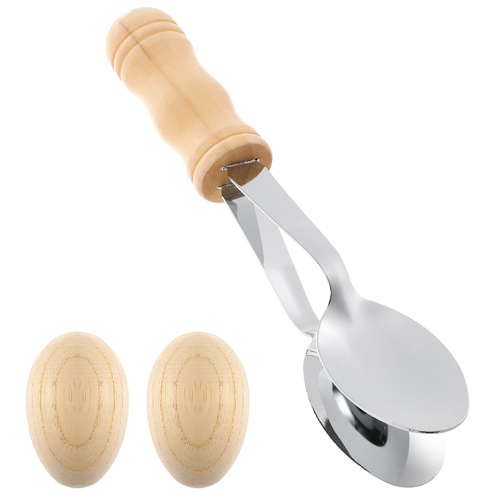 

1pcs Musical Spoons Egg Traditional Instruments Folk Percussion Handle Kids Wooden Clappers Stage Party