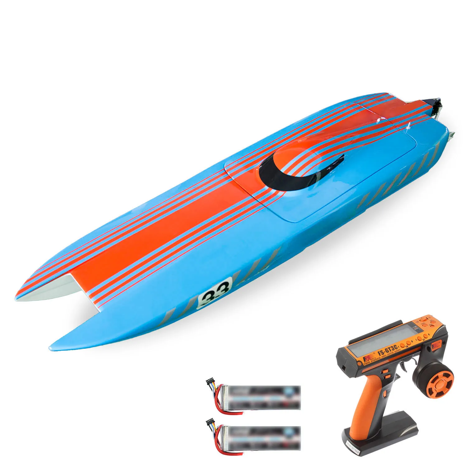 100KM/H RC Rennboot DTRC E33 Ferngesteuertes Glasfaser-Elektro-Speedboot Wasserfahrzeugmodell mit Doppel-Brushless-Motor RTR Batterie