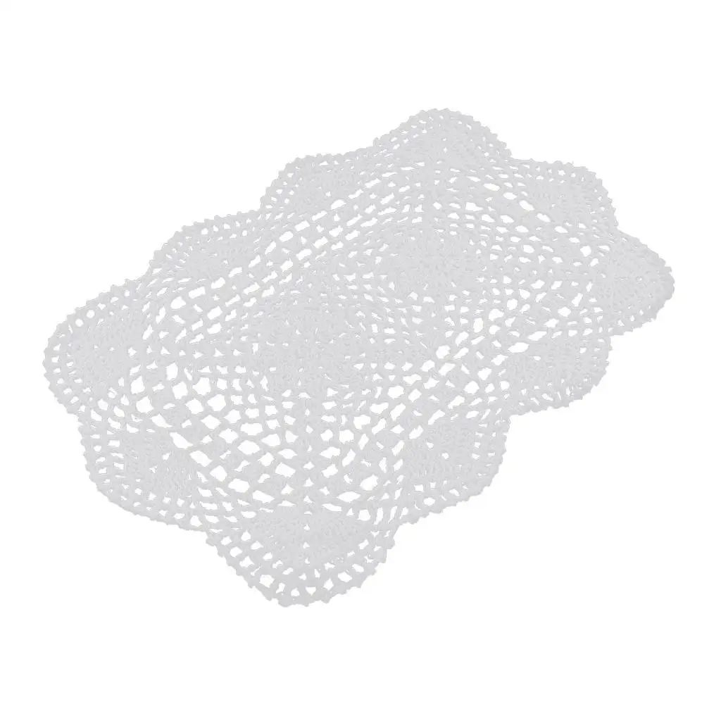 Elegant Crochet Cotton Lace Table Mat Home Ornaments Crochet Hook Accessories for Kitchen Setting