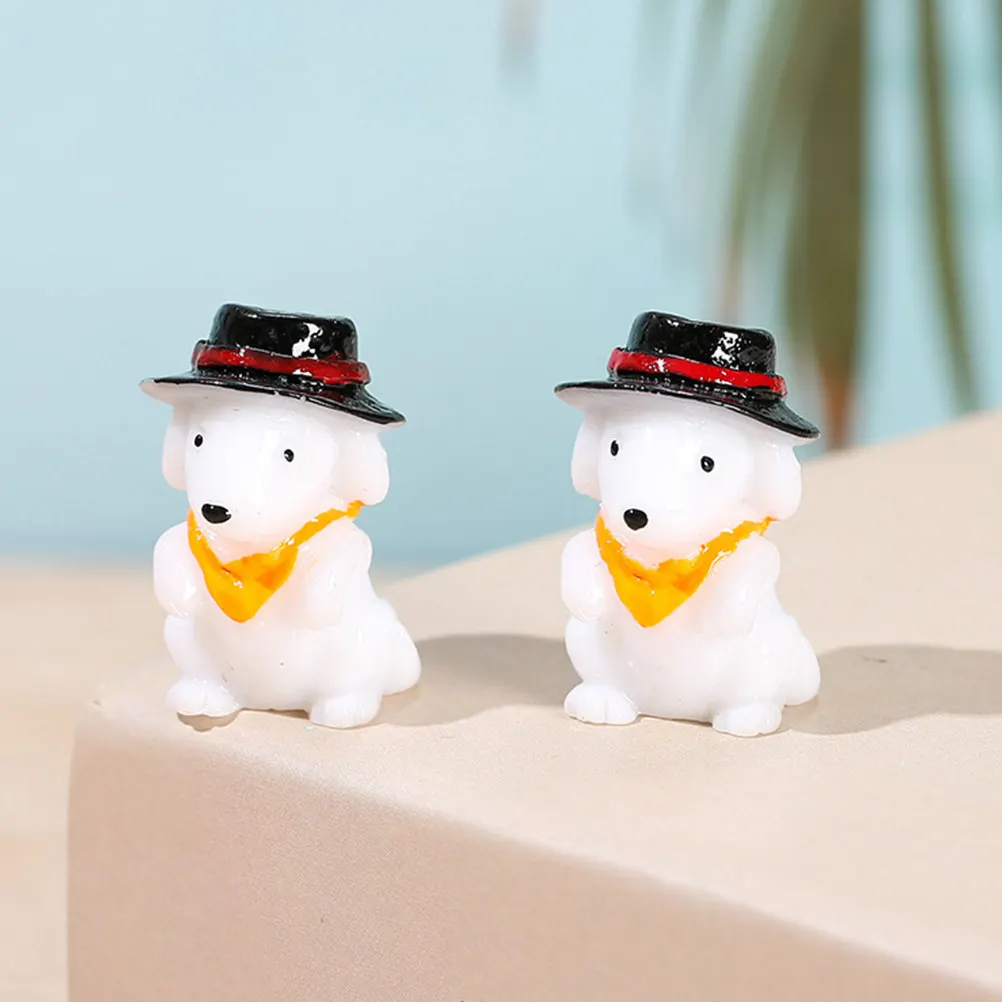 20Pcs Tiny Resin Puppy Statue Vivid Cartoon Design Micro Landscape Decoration Mini Animal Ornament for Desk Shelf Terrarium