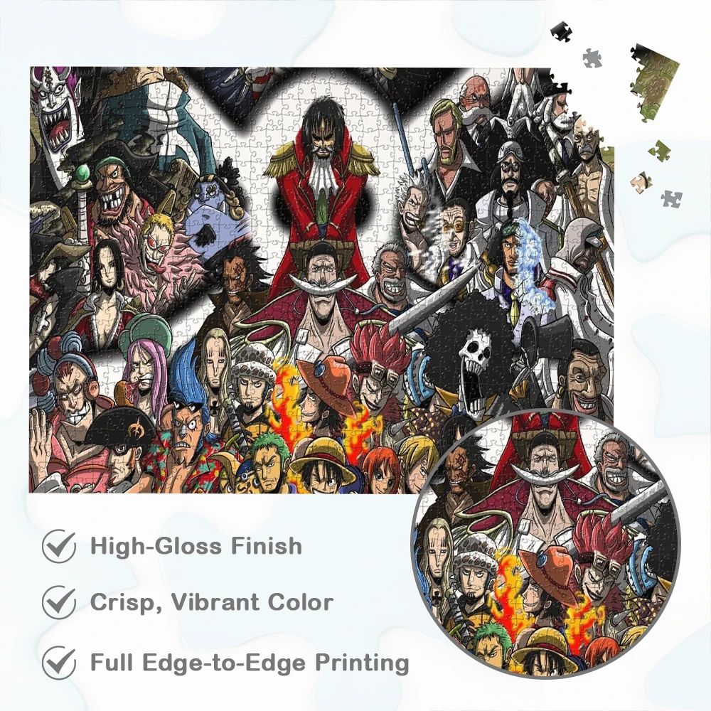 Puzzle One Piece z Fajnymi Obrazkami, Klasyczne Anime, Postacie z Anime, Gry i Puzzle, Puzzle Rodzinne z Papieru w Stylu Japońskim Anime