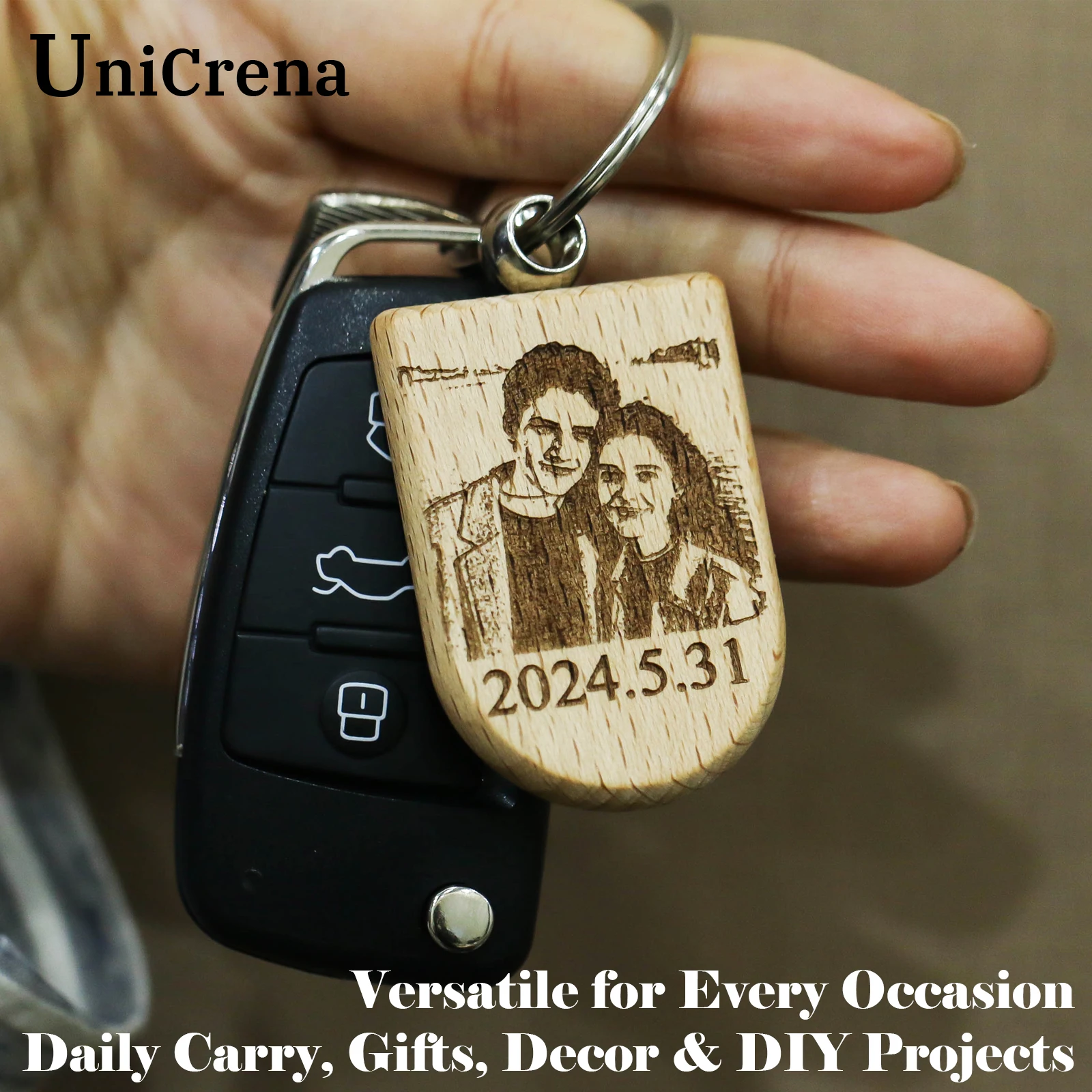 Unicrena Custom Photo Wood Key - Woodworking Logo recension och pris