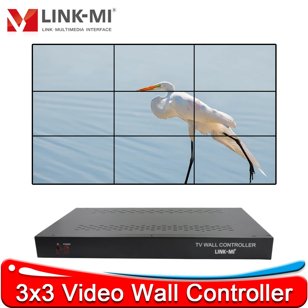 Controlador de parede de vídeo 3x3 4K HDMI Switcher Processador de exibição multitela para fotos, MP3, suporte para controle remoto RS232/IR