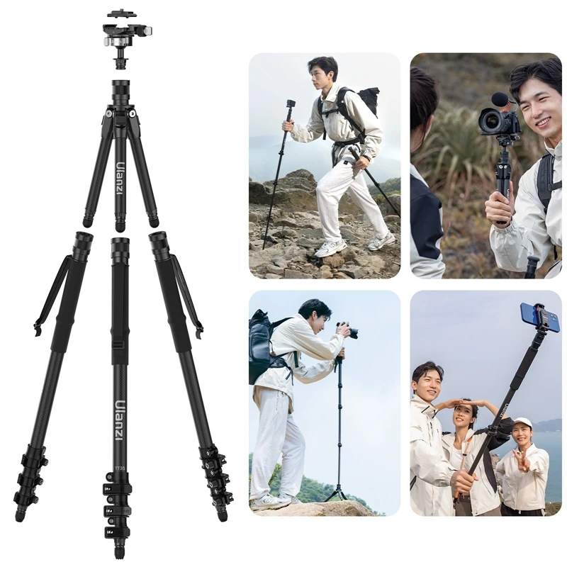 

Ulanzi TT35 Hiking Stick Tripod Kit Trekking Pole Monopod Selfie Stick Mini Tripod for Travel Outdoor Shooting Max Load 5KG