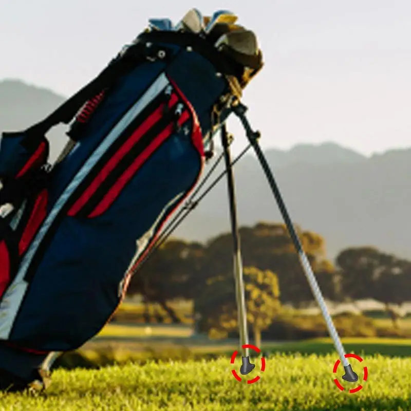 Pés pretos da borracha do saco do golfe, pés da substituição, suporte anexável, durável, fácil instalar, necessário, 2 PCes