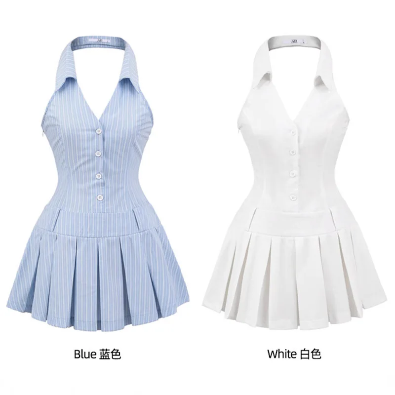 

backless pleated dress