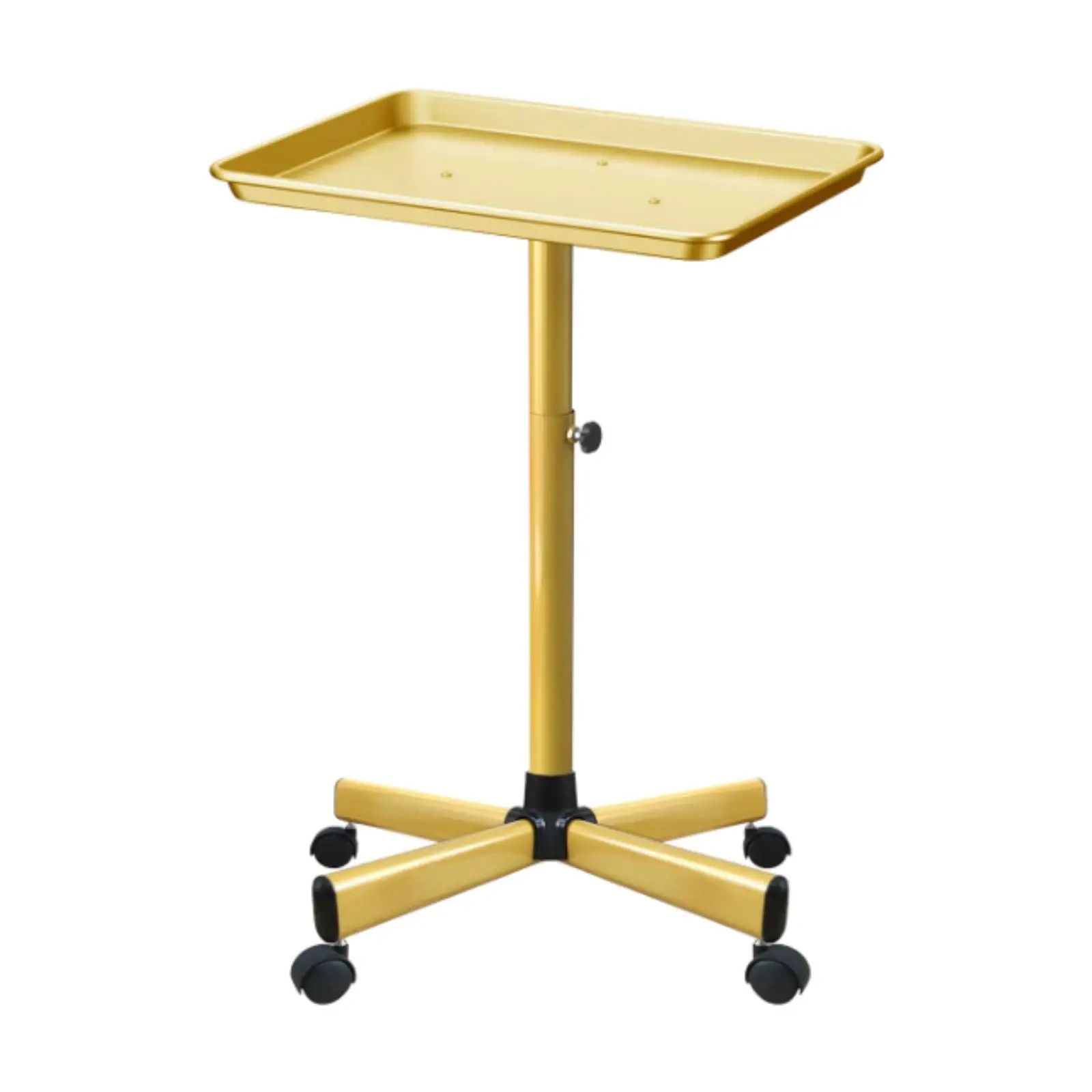 Beauty Salon Trolley Cart with Locking Wheels for Hair Curling Iron Storage Adjustable Height Metal Tray Stand for Hairdresser