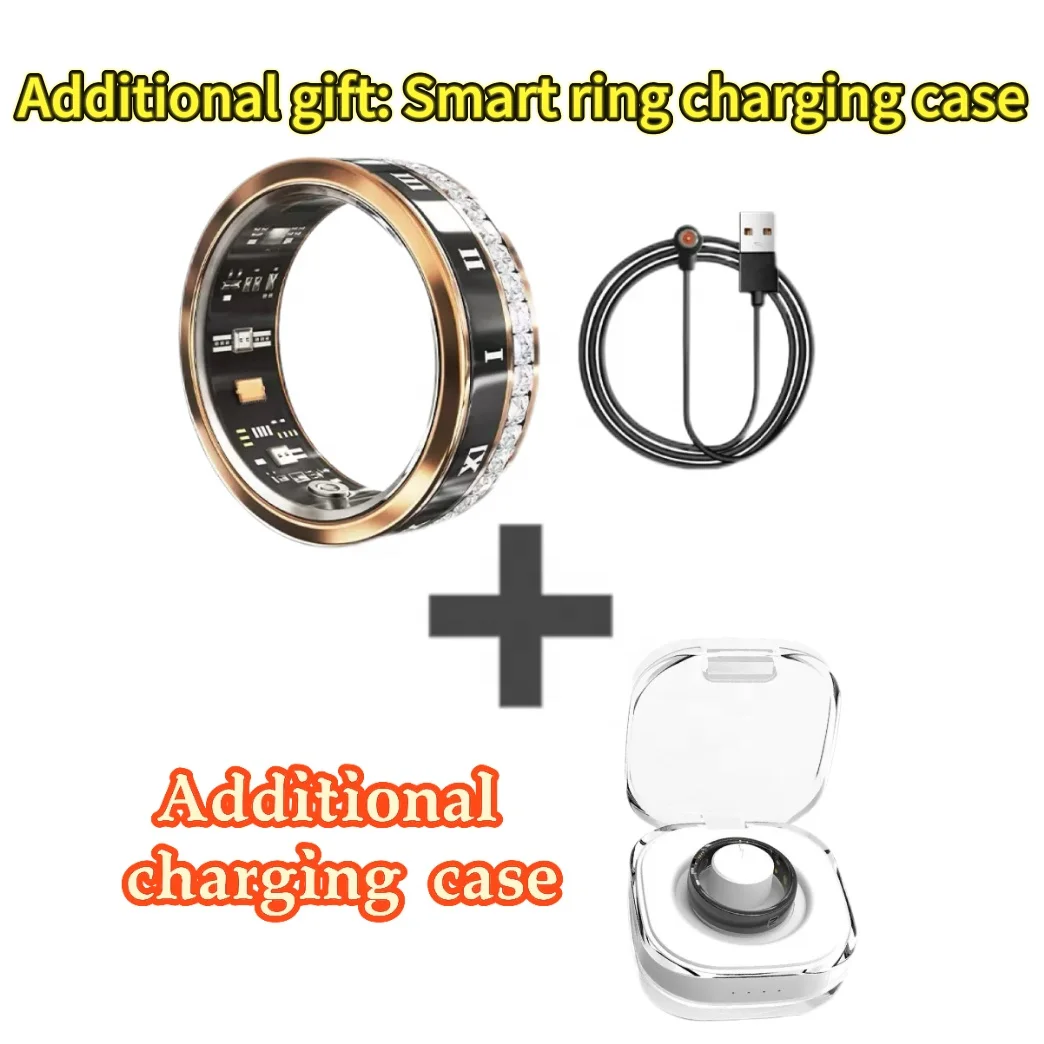Multifunctional Ring Health Smart Ring Sleep Tracker Fitness Heart Rate Blood Pressure App Control Waterproof