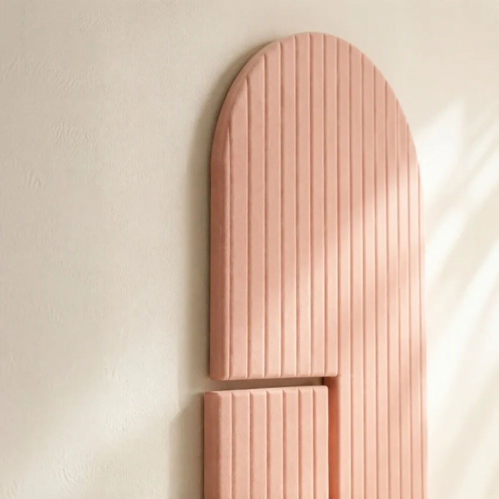 6 Pack 23.6x35.4in Felt Bulletin Board Residue-Free Adhesive Pink Arched Notice Board Noise Reducing Cork Board Alternative